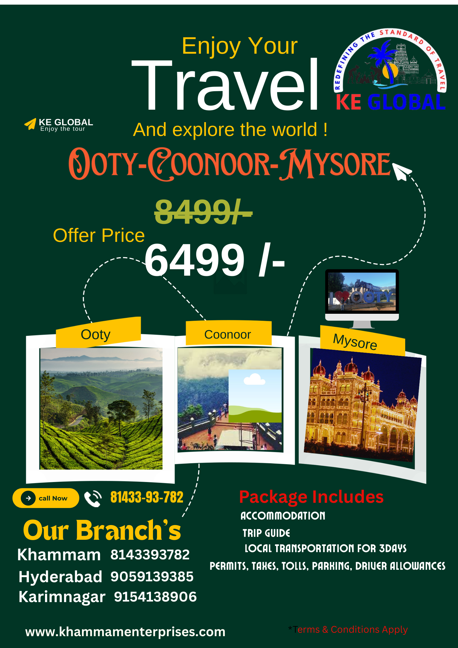 Ooty Coonoor Mysore